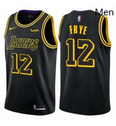 Mens Nike Los Angeles Lakers 12 Channing Frye Authentic Black City Edition NBA Jersey 