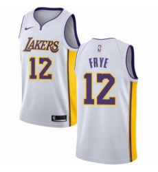 Mens Nike Los Angeles Lakers 12 Channing Frye Swingman White NBA Jersey Association Edition 