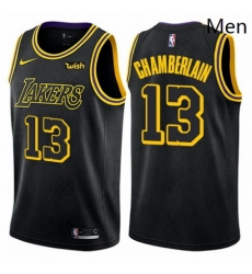 Mens Nike Los Angeles Lakers 13 Wilt Chamberlain Authentic Black City Edition NBA Jersey