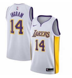Mens Nike Los Angeles Lakers 14 Brandon Ingram Swingman White NBA Jersey Association Edition