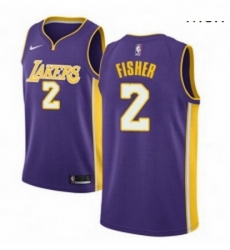 Mens Nike Los Angeles Lakers 2 Derek Fisher Authentic Purple NBA Jersey Icon Edition 