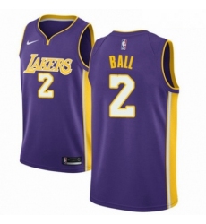 Mens Nike Los Angeles Lakers 2 Lonzo Ball Authentic Purple NBA Jersey Icon Edition