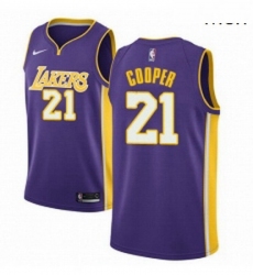 Mens Nike Los Angeles Lakers 21 Michael Cooper Swingman Purple NBA Jersey Statement Edition