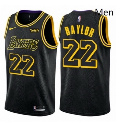 Mens Nike Los Angeles Lakers 22 Elgin Baylor Swingman Black City Edition NBA Jersey