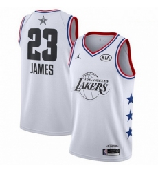 Mens Nike Los Angeles Lakers 23 LeBron James White Basketball Jordan Swingman 2019 All Star Game Jersey 