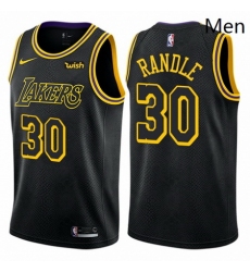 Mens Nike Los Angeles Lakers 30 Julius Randle Swingman Black City Edition NBA Jersey 