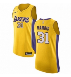 Mens Nike Los Angeles Lakers 31 Kurt Rambis Authentic Gold Home NBA Jersey Icon Edition