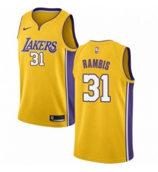 Mens Nike Los Angeles Lakers 31 Kurt Rambis Swingman Gold Home NBA Jersey Icon Edition