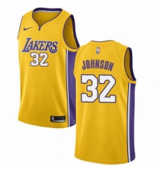 Mens Nike Los Angeles Lakers 32 Magic Johnson Swingman Gold Home NBA Jersey Icon Edition