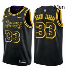 Mens Nike Los Angeles Lakers 33 Kareem Abdul Jabbar Swingman Black City Edition NBA Jersey