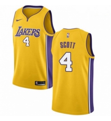Mens Nike Los Angeles Lakers 4 Byron Scott Swingman Gold Home NBA Jersey Icon Edition