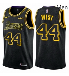 Mens Nike Los Angeles Lakers 44 Jerry West Swingman Black City Edition NBA Jersey