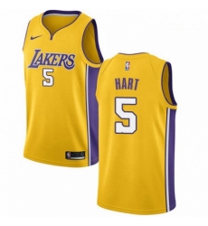 Mens Nike Los Angeles Lakers 5 Josh Hart Swingman Gold Home NBA Jersey Icon Edition 
