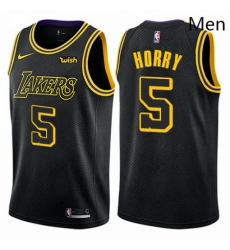 Mens Nike Los Angeles Lakers 5 Robert Horry Swingman Black City Edition NBA Jersey