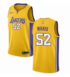 Mens Nike Los Angeles Lakers 52 Jamaal Wilkes Swingman Gold Home NBA Jersey Icon Edition