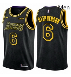 Mens Nike Los Angeles Lakers 6 Lance Stephenson Swingman Black City Edition NBA Jersey 