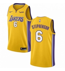 Mens Nike Los Angeles Lakers 6 Lance Stephenson Swingman Gold NBA Jersey Icon Edition 