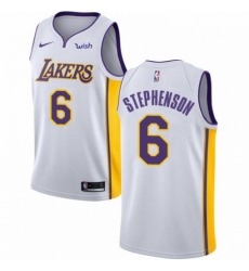 Mens Nike Los Angeles Lakers 6 Lance Stephenson Swingman White NBA Jersey Association Edition 