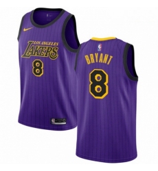 Mens Nike Los Angeles Lakers 8 Kobe Bryant Swingman Purple NBA Jersey City Edition