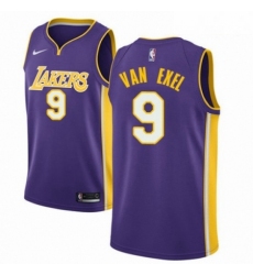 Mens Nike Los Angeles Lakers 9 Nick Van Exel Authentic Purple NBA Jersey Icon Edition 