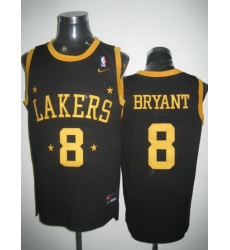 Nike Los Angeles Lakers 8 Kobe Bryant Black Authentic Throwback Jersey