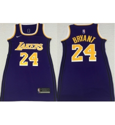 Women Los Angeles Lakers 24 Kobe Bryant Purple Nike Swingman Jersey