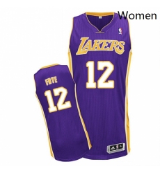 Womens Adidas Los Angeles Lakers 12 Channing Frye Authentic Purple Road NBA Jersey 