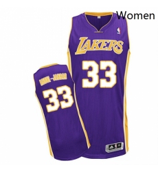 Womens Adidas Los Angeles Lakers 33 Kareem Abdul Jabbar Authentic Purple Road NBA Jersey