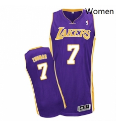 Womens Adidas Los Angeles Lakers 7 Isaiah Thomas Authentic Purple Road NBA Jersey 
