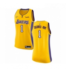 Womens Los Angeles Lakers 1 Kentavious Caldwell Pope Authentic Gold Home Basketball Jersey Icon Edition 