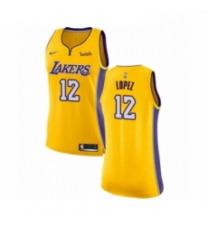 Womens Los Angeles Lakers 12 Vlade Divac Authentic Gold Home Basketball Jersey Icon Edition