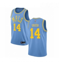 Womens Los Angeles Lakers 14 Danny Green Authentic Blue Hardwood Classics Basketball Jersey 