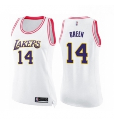 Womens Los Angeles Lakers 14 Danny Green Swingman White Pink Fashion Basketball Jersey 