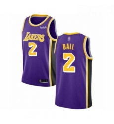 Womens Los Angeles Lakers 2 Lonzo Ball Authentic Purple Basketball Jerseys Icon Edition
