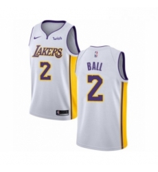 Womens Los Angeles Lakers 2 Lonzo Ball Authentic White Basketball Jersey Association Edition