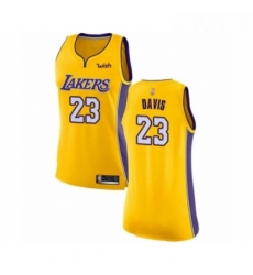 Womens Los Angeles Lakers 23 Anthony Davis Authentic Gold Basketball Jersey Icon Edition 
