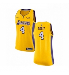 Womens Los Angeles Lakers 4 Byron Scott Authentic Gold Home Basketball Jersey Icon Edition
