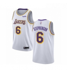 Womens Los Angeles Lakers 6 Lance Stephenson Authentic White Basketball Jersey Association Edition 