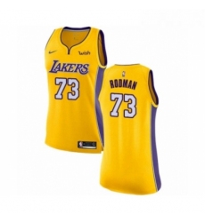 Womens Los Angeles Lakers 73 Dennis Rodman Authentic Gold Home Basketball Jersey Icon Edition