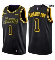 Womens Nike Los Angeles Lakers 1 Kentavious Caldwell Pope Swingman Black NBA Jersey City Edition 