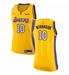 Womens Nike Los Angeles Lakers 10 Sviatoslav Mykhailiuk Swingman Gold NBA Jersey Icon Edition 