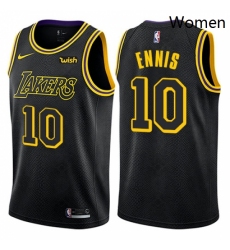 Womens Nike Los Angeles Lakers 10 Tyler Ennis Swingman Black NBA Jersey City Edition