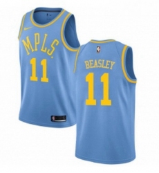 Womens Nike Los Angeles Lakers 11 Michael Beasley Authentic Blue Hardwood Classics NBA Jersey 