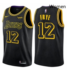 Womens Nike Los Angeles Lakers 12 Channing Frye Swingman Black NBA Jersey City Edition 