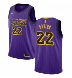 Womens Nike Los Angeles Lakers 22 Elgin Baylor Swingman Purple NBA Jersey City Edition