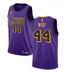 Womens Nike Los Angeles Lakers 44 Jerry West Swingman Purple NBA Jersey City Edition