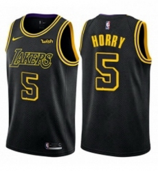 Womens Nike Los Angeles Lakers 5 Robert Horry Swingman Black NBA Jersey City Edition