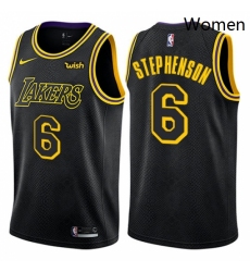 Womens Nike Los Angeles Lakers 6 Lance Stephenson Swingman Black NBA Jersey City Edition 