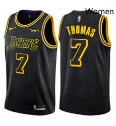 Womens Nike Los Angeles Lakers 7 Isaiah Thomas Swingman Black NBA Jersey City Edition 