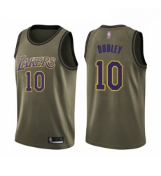 Youth Los Angeles Lakers 10 Jared Dudley Swingman Green Salute to Service Basketball Jersey 